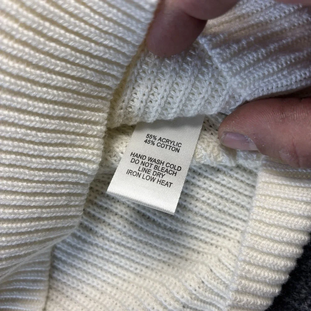 Lulus Sweater Women's Large White‎ V-neck Long Sleeve Knit Sweater - Picture 3 of 6